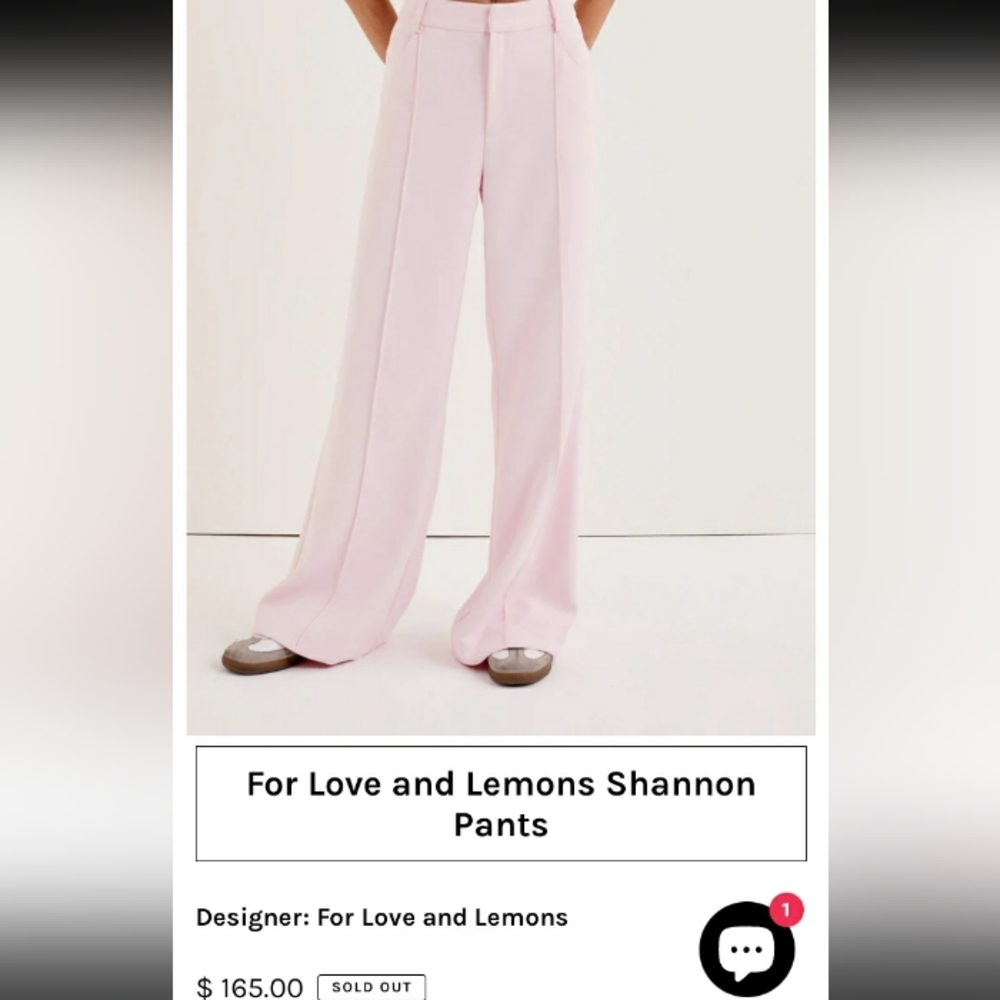 FOR LOVE & LEMONS Shannon Pants Camel Wide Leg Front Seam Knit Trousers Sz S - Picture 2 of 13
